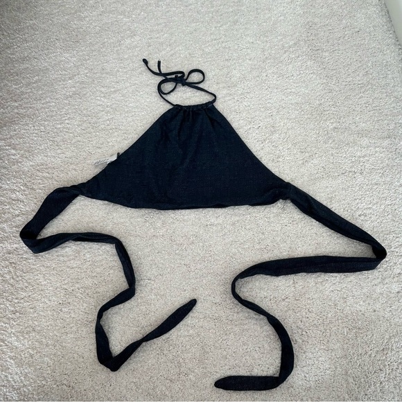 L*SPACE Denim Look Halter Bikini Top - Picture 7 of 13
